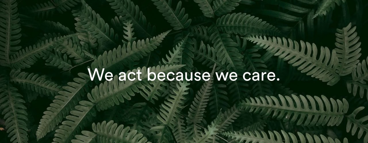 WECAUSE Grafik Nachhaltigkeit - We act because we care